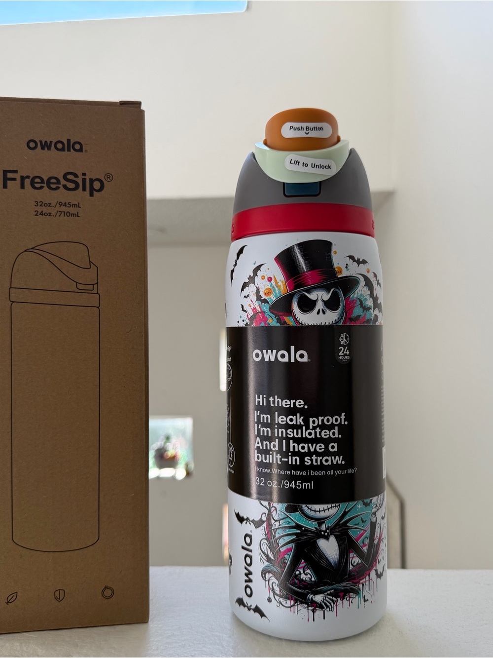 Owala Nightmare Before Christmas Insulated Water Bottle 32oz